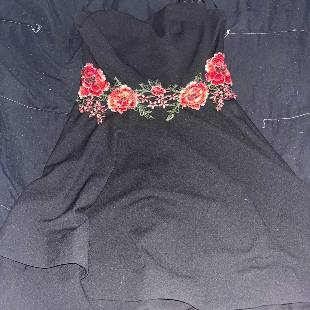 black fluffly dress